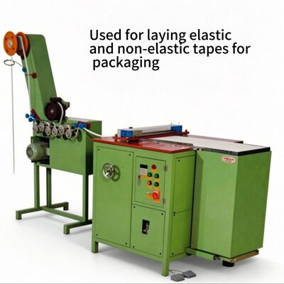 Automatic folding packaging machine for narrow-width webbing laying and packaging